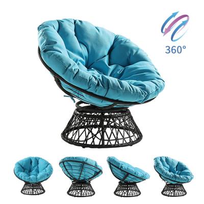 China K&B modern high quality rattan rotating reclining papasan garden chair with cushion for sale