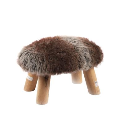 China K&B Home Furniture Wholesale Flannel Convertible Round Wooden Foot Kids Stool for sale