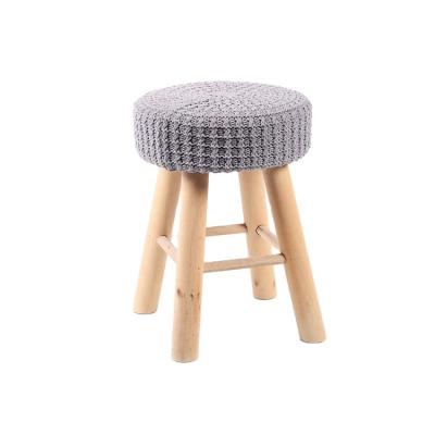 China K&B Modern Classic Industrial Contemporary Home Porcelain Wood Wool Knitted Fabric Patio Bar Stool for sale