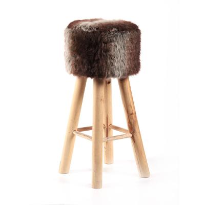 China K&B Style Convertible Home Factory Modern Style Fur Down Legs Lunch Accent Wood Bar Stool Chair for sale