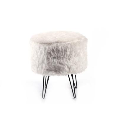 China Wholesale Low Iron Fuzz White Metal Low K&B Stool Cheap Hairy Metal Convertible Legs for sale