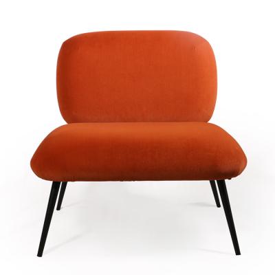 China Modern simple black orange velvet living room furniture K&B metal sofa paint chair wholesale fabric interior for sale