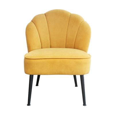 China K&B Hot Sale Plywood Velvet Metal Armchair Extended High Quality Wooden Shell Shaped Chair Leisure Sofa Chair for sale