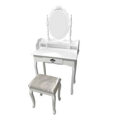 China Fashion Adjustable Cheap Modern Style K&B Single Bedroom Dressing Table (Other) With Mirror And Stool for sale