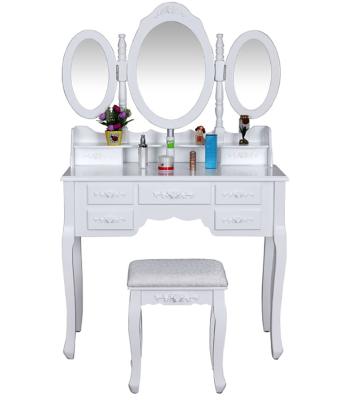 China K&B Home MDF Vanity Makeup Table (Other) Luxury Wooden Legs Adjustable Dresser Luxury Dresser White Vanity Table Set With Mirror for sale