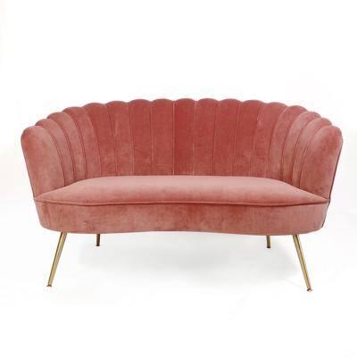 China Wholesale Hot Sale Pink Plywood Velvet Metal Legs K&B Sofa Bed Hot Sale Lip Shaped Modern Living Room Furniture Corner Sofa Bed for sale