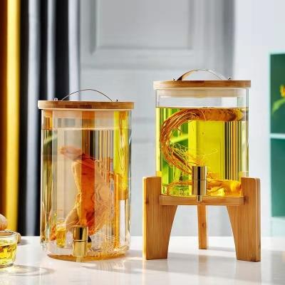 China Eco-friendly 100 Percent Food Grade High Borosilicate Glass Beverage Dispenser With Tap Glass Beverage Dispenser for sale