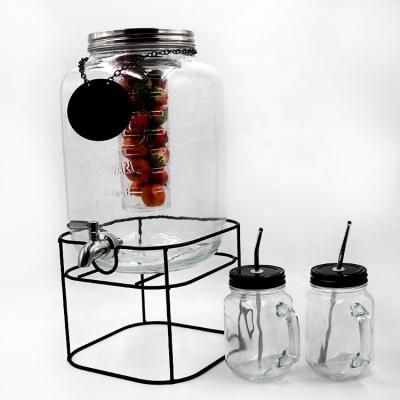 China Eco - Friendly Wholesale 2gallon Glass Beverage Dispenser With Stand And Tap for sale