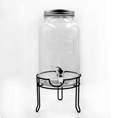 China Hot Sales Eco-Friendly 1.5 Gallon Juice Container Leakproof And Convenient Clear Glass For Holiday Party for sale