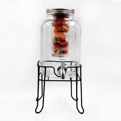 China Eco-Friendly Low Price 1 Gallon Leakproof Jar And Clear Glass Beverage Dispenser Convenient For Restaurants And Bars for sale