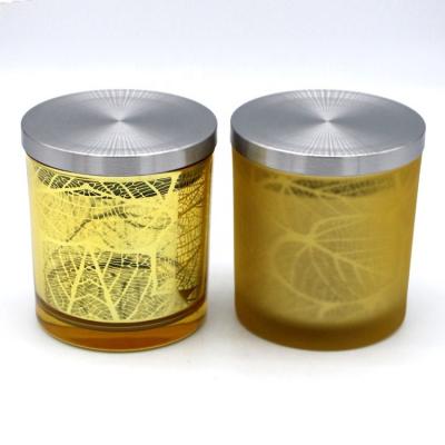 China ECO-frendly Hot Sale Customized Logo Luxury Glass Candle Vessel With Lid for sale