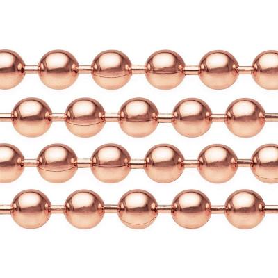 China Hanging Tag 2.4mm 100m Per Roll Color Plated Rose Gold Bead Ball Chain In Spool for sale