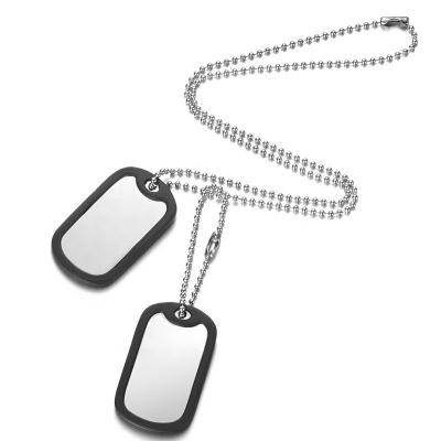 China Custom America Name Stainless Steel Dog ID Tags Military Dog Tags With Ball Chain For Collar for sale