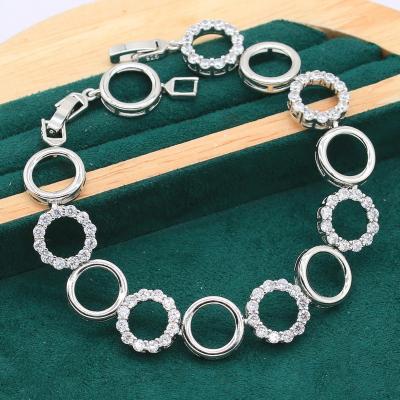 China CLASSIC Round White Cubic Zircon Bracelet Women White Gold Plated Jewelry Gift for sale