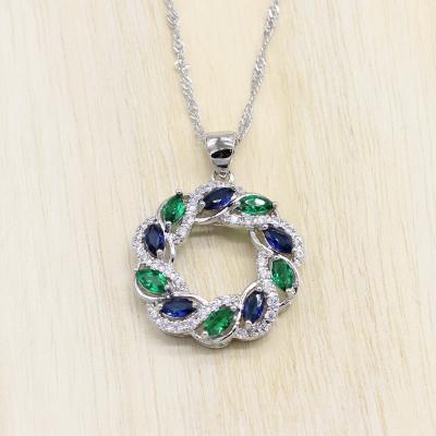 China CLASSIQUE Design Classic Necklace Pendant For Women Marquise Stones Female Jewelry White Gold Plated for sale