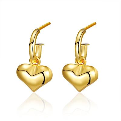 China TRENDY statement of 2021 new fashion jewelry women dangle heart circle earrings for sale