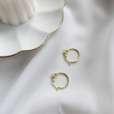 China Trendy Personality Fashion Women 925 Sterling Silver 18k Gold Hoop Knot Earrings for sale