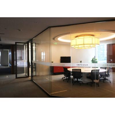 China Modern Tecture Easy To Install Modular Partition Wall With Double Tempered Glass For Conference Rooms for sale