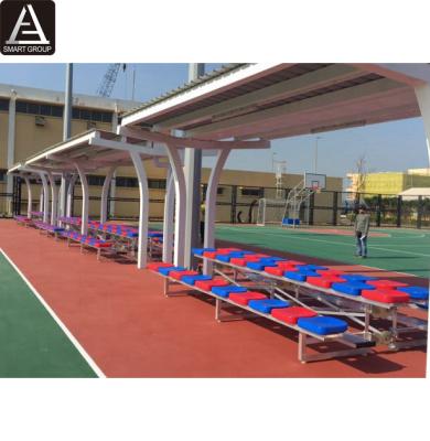 China Portable with Wheels 2 Row Aluminum Outdoor Bleacher, Basketball Bleacher, Portable Indoor Bleacher for sale