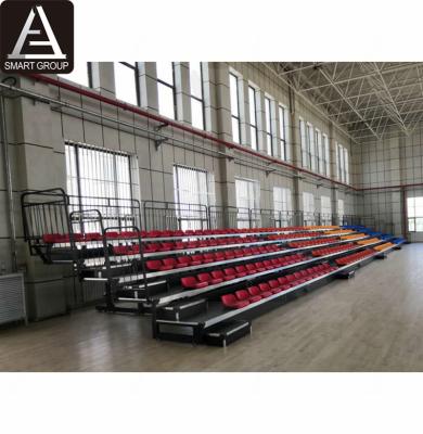 China Safty Sports Field Venue Manual Temporary Grandstand Tribune Stands Outdoor Removable Bleachers for sale