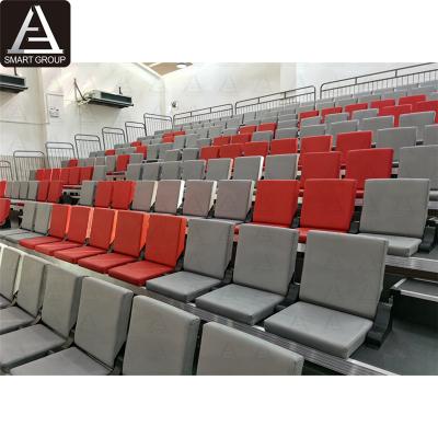 China Indoor Sports Entertainment Event Stadium Gym Bleachers Electric Control Folding Chair Telescopic Bleacher for sale