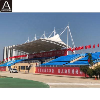 China Woven Fabric P 2/2 Grandstand Stadium Bleacher Support Membrane Structure Shade Tent Roof Awning for sale