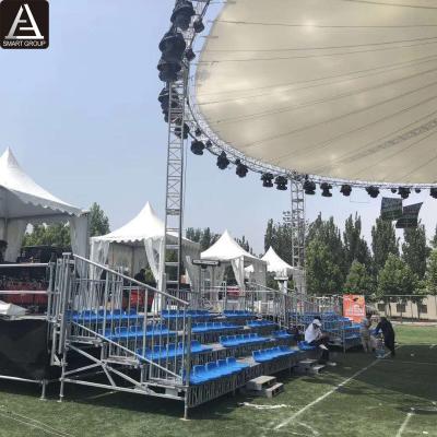 China Sports / Playground / Concert / Event Grandstand Steel Canopy System 4 Tiers For Basketball Event Temporary Spectacular Steel Grandstand for sale