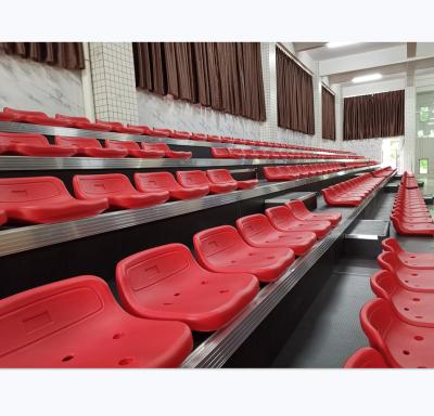 China Safty Basketball Court Customized Grandstand Seating With Retractable Guardrails School Gym Bleachers for sale