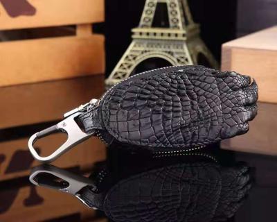 China Waterproof High Quality Genuine Crocodile Key Case YKK Zipper Key Case Unisex Bag For Car Car Key Holder Genuine Leather Case for sale