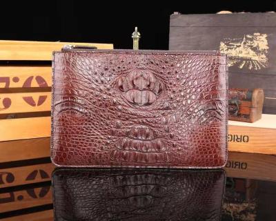 China Latest Real Classic Wholesale Exotic Crocodile Skin Envelope Purse Clutch Bag With Tassel Evening Wallet For Men for sale