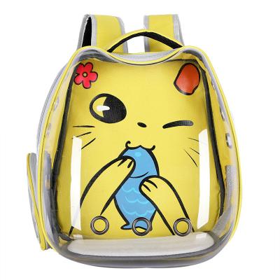 China Pet Bag Cat Carrier Portable Transparent Space Portable Breathable Durable Capsule Backpack for sale