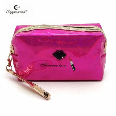 China New York Fashionable Lady Gift Cute Metallic Silver Waterproof Small Bag Cosmetic Bag Pouch For Women for sale