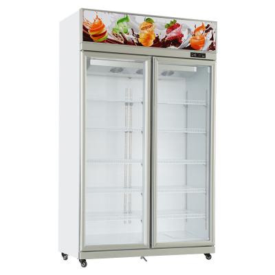 China Thickened Stainless Steel Large Capacity Commercial Bar Frozen Two Door Beer Cabinet for sale