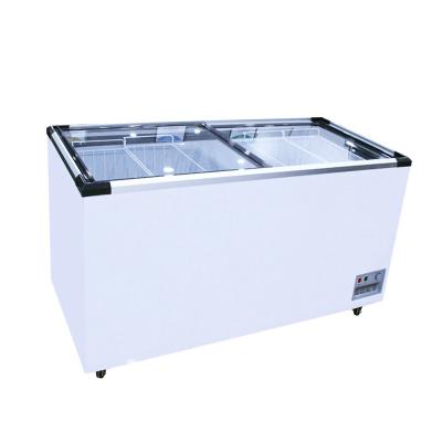 China Custom Commercial Refrigerator With Double Door Glass Two Door Cabinet Freezer for sale