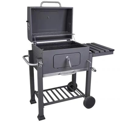 China Easily Assembled Outdoor Large Backyard Party Garden Charcoal BBQ Grill Smoker Camping Kitchen Cart BBQ Grills Cart with Side Table for sale