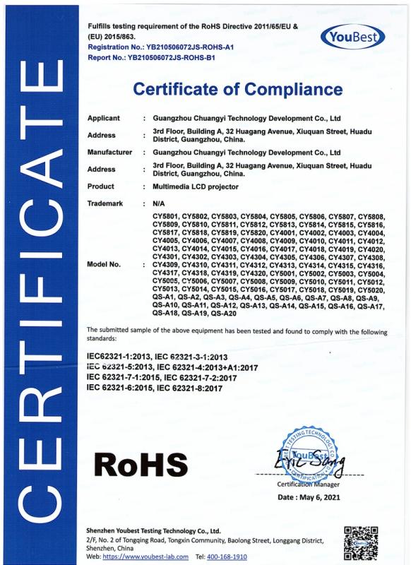 RoHS - Guangzhou Chuang Yi Electronic Technology Co., Ltd.