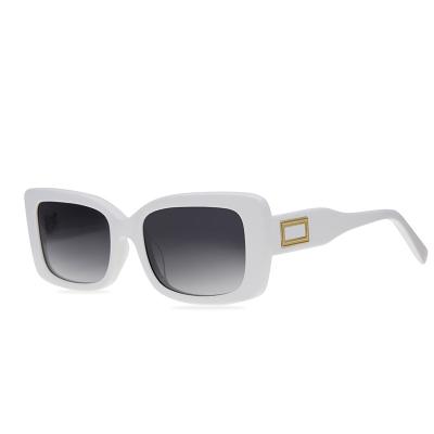 China High Quality White Luxury Vintage Acetate 90s Retro Designer Fashion Small Sunglasses Rectangle Sunglasses for sale