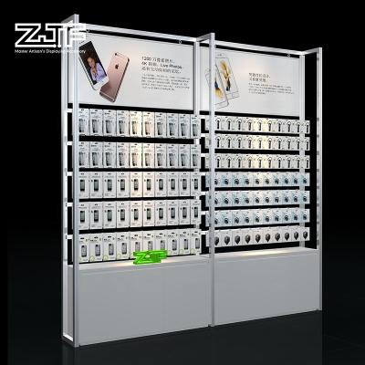 China Eco-friendly Counter Case Accessories Cell Phone Retail Store Wall Mount Mobile Phone Wooden Display Rack for sale