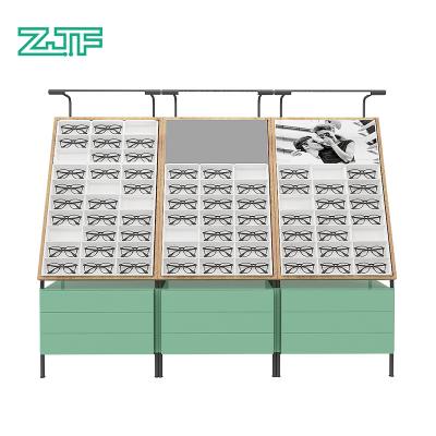 China White And Green Eco - Friendly Melamine Board Optical Frame Display Rack Optical Shop Display for sale