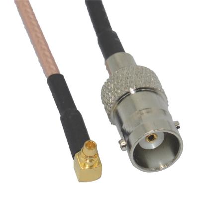 China MMCX Signal Transmission High Performance RF Coaxial Cable BNC Female To Male Right Angle Connector For RG316 Cable for sale