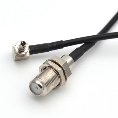 China Right Angle Signal Transmission TS9 Male To Female F RG174 3G Antenna Pigtail Cable for sale