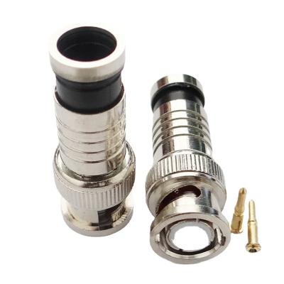 China For Cable CCTV Camera Male BNC Connectors RG59 RG6 BNC Male Compression Connector for sale