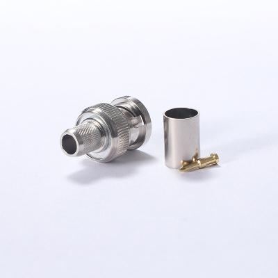 China Male Crimp BNC Connector 75 Ohm BNC Crimp SDI Connector For CCTV RG58 RG59 for sale