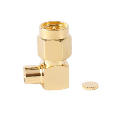 China Solder Brass High Quality Type Right Angle SMA Male Connector For RG402 for sale