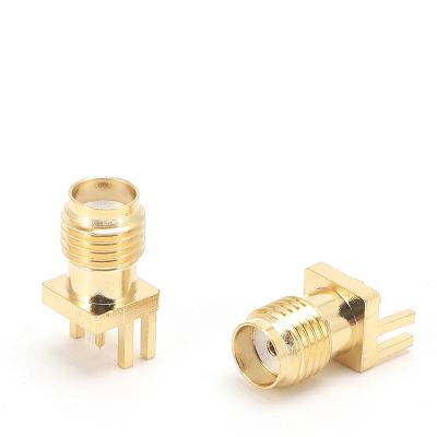 China Brass High End Straight Gold Plated SMA Female Edge Mount For PCB for sale