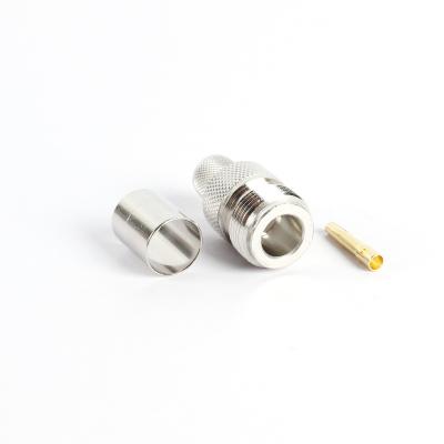 China Brass Nickel Plated RF NType Female Connector For LMR-400 for sale