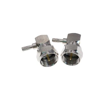 China Male Right Angle RF Crimp F Plug RF Connector For RG179 RG174 RG178 RG316 Cable for sale