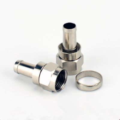 China RF TV Coaxial Connector F Male Connector For Cable TV Antenna Connector High Quality Nickel Plating for sale