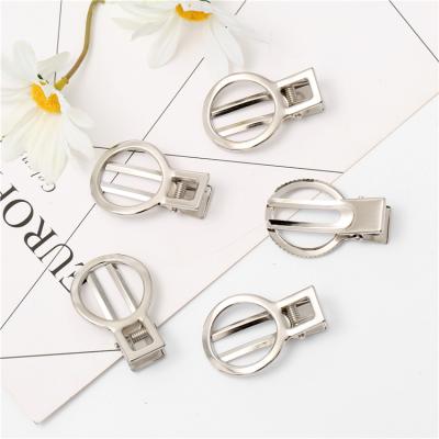 China Wholesale Korean Platypus Round Metal Hair Accessories Fashion 5CM Crocodile Crocodile Clip Hollow Clip Accessories Wholesale DIY Children for sale