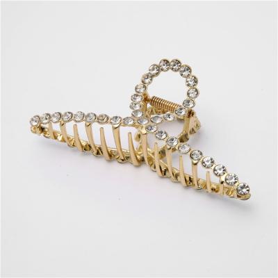 China Wholesale Hair Accessories 11cm Gold Fashion Alloy Rhinestone Pearl Rhinestone Hairpin Maker Cross Large Simple Grab Hair for sale